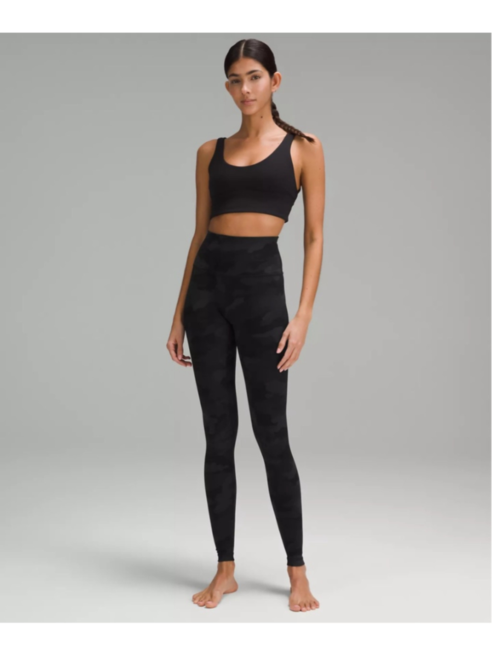 Lululemon Align SHR Pants 28" Black Camo Leggings Size 8 - Picture 3 of 7